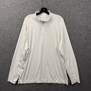 Rhone Reign Quarter Zip Pullover Mens White Performance Training Top Size XL